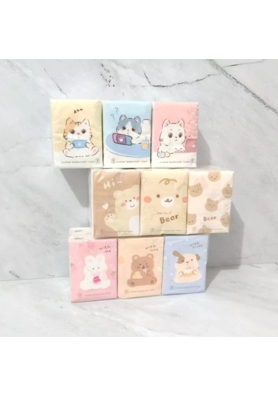 Sevimli Figürlü Çocuk Mendili 9'lu Paket Renkli