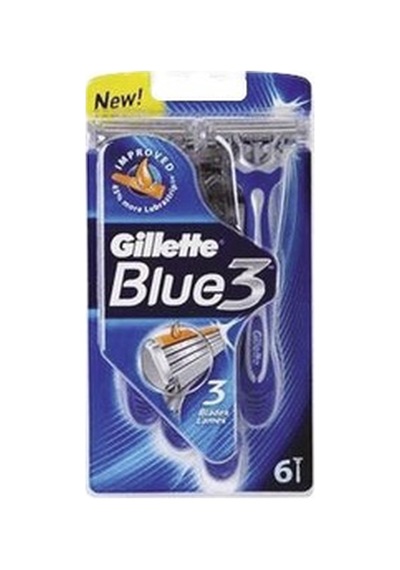 Gillette Blue3 Regular Tıraş Bıçağı 6'lı - 3 Bıçaklı, Comfortgel Teknolojisi 6'li Avantaj Paket Tarı