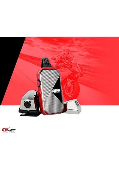 Gnet Mvr Motosiklet 2 Kameralı Fullhd Wi-fi Araç Kamerası, Kırmızı