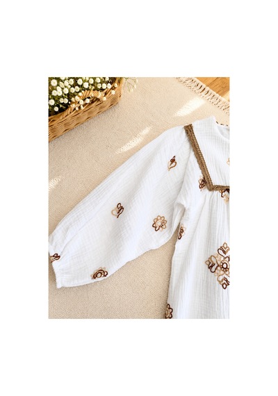 Uğur Bebe Kız Çocuk Ekru Renk Astarlı %100 Pamuk Müslin Elbise Nakışlı Balon Kollu Beyaz Bohem Günlük Elbise Ekru Ekru Uğur Bebe Kız Çocuk Ekru Renk Astarlı %100 Pamuk Müslin Elbise Nakışlı Balon Kollu Beyaz Bohem Günlük Elbise Ekru Ekru