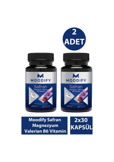 Moodify Safran Magnezyum Valerian B6 Vitamin 2 x 30 Kapsül