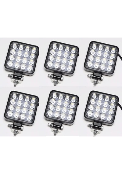 6'Lu Kare Çalışma Lambası Kalın Kasa 28 Mm 8-110 Volt 6500k