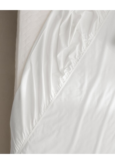 Madame Coco Manon King Size Plus %100 Pamuk Ranforce Lastikli Çarşaf - Beyaz Beyaz