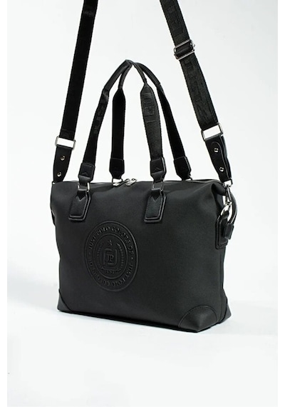 Just Polo Kadın Büyük Valiz Boy Ayarlanabilir Askılı Lüks El Ve Omuz Çantası Shopper Ebat: 33 X 40 Cm Siyah