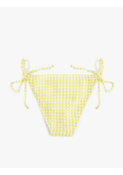 Koton İpli Pötikareli Bikini Altı Sarı Ekose 5sak00214mm Sarı Ekoseli