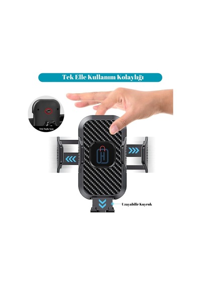 Hb-01 Otomatik Klipsli Araba Telefon Tutucu Ayarlanabilir Cam Ve Torpido Için Yüksek Kalite Tutucu 2 Mixed