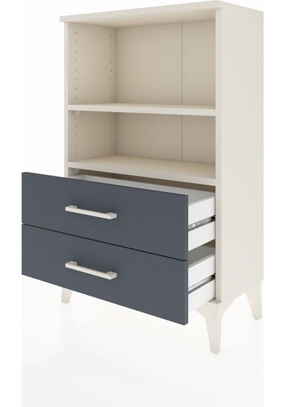 Arges Komodin 2 Raflı 2 Çekmeceli 60x30x96 Aytaşı-antrasit Aytaşı