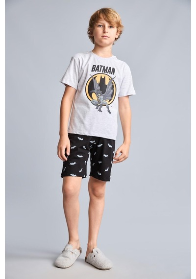 Defacto Batman Lisanslı Regular Fıt 2li Pijama Gri Melanj Takımı Erkek Çocuk H8144a826hsgr400 Gri-gr400
