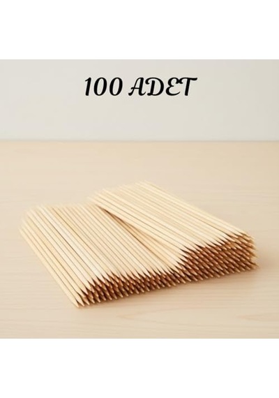 100 Adet Ahşap Şiş 30 Cm İnce Bambu Çöp Şiş / Mangal, Izgara Ve Sunum Şişi Diğer