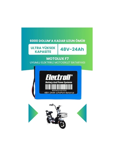 Motolux F7 Batarya Ultra Yüksek Kapasite Lifepo4 48v 24ah Elektrikli Motorsiklet Bataryası
