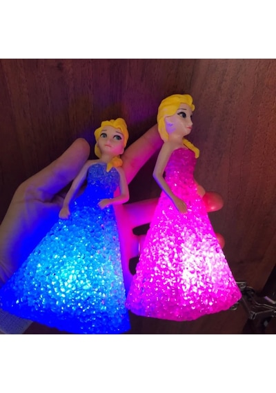 Frozen Renk Değiştiren Led Işıklı Lamba 16x9cm - Beyaz,1 Adet