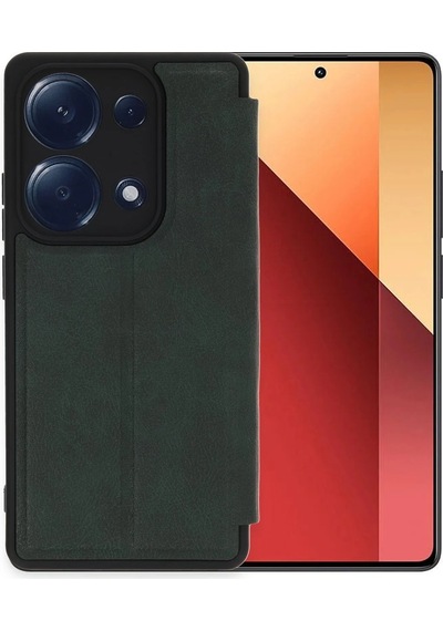 Newface Xiaomi Redmi Note 13 Pro 4g Kılıf Flip Cover - Semeglbl - 84 Koyu Yeşil