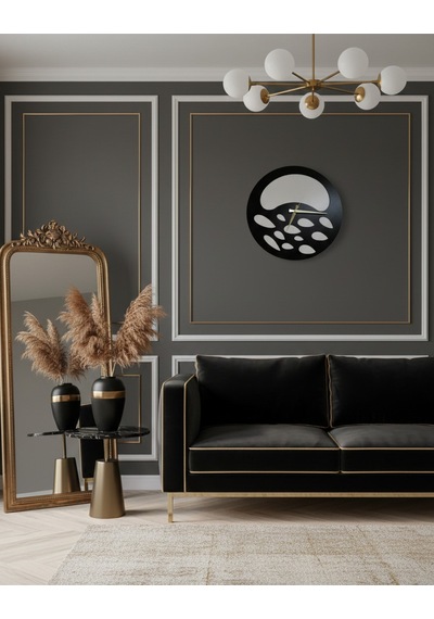 Nova Model Duvar Saati 50 X 50 Cm - Duvar Dekorasyon Ürünleri Siyah Beyaz
