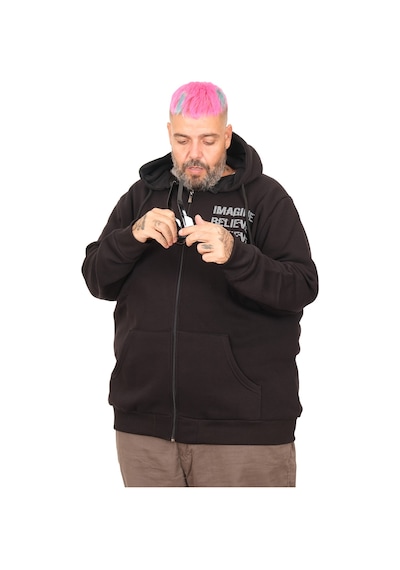 Mode Xl Erkek Büyük Beden Sweat Kapşon Ferm. Baskılı 24538 Siyah