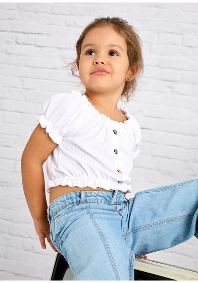 Mayoral Kız Çocuk Crop Bluz 3008m Beyaz