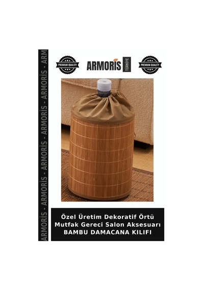 Özel Üretim Dekoratif Örtü Mutfak Gereci Salon Aksesuarı Bambu Damacana Kılıfı Çok Renkli