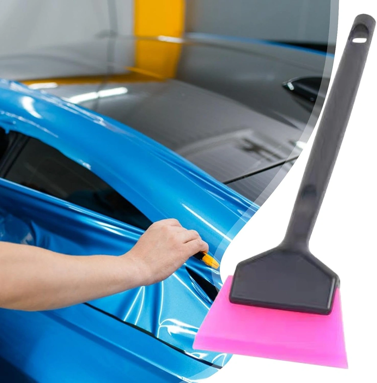 Mini Saplı Silikon Çekçek Ragle Cam Filmi Çekme Uygulama Aparatı 6x16cm Siyah Pembe