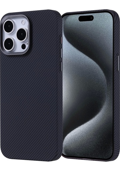 Apple Uyumlu iPhone 15 Pro Max Kılıf M-safe Şarj Özellikli Karbon Fiber Görünümlü Zore Nekst Kapak Çok Renkli