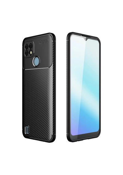 Uryport Realme C21 Kılıf Auto Focus Karbon Kapak - Siyah