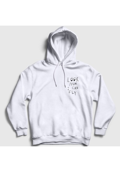 Presmono Unisex Look Mom Astroworld Travis Scott Kapüşonlu Sweatshirt Beyaz