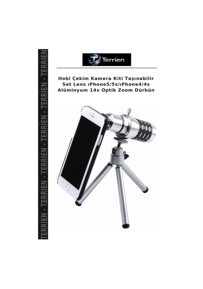 Hobi Çekim Kamera Kiti Taşınabilir Set Lens Iphone5/5s/ıphone4/4s Alüminyum 14x Optik Zoom Dürbün
