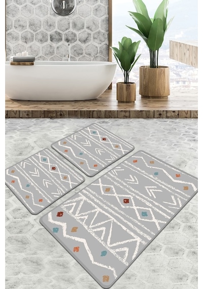 Ballocco Banyo Halısı Djt 3 Lü Set Çok Renkli