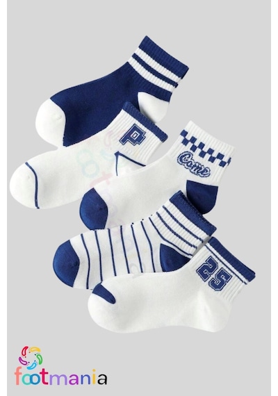 Footmania 5 Çift Çocuk Spor Çorap Seti Extra Comfort Beyaz