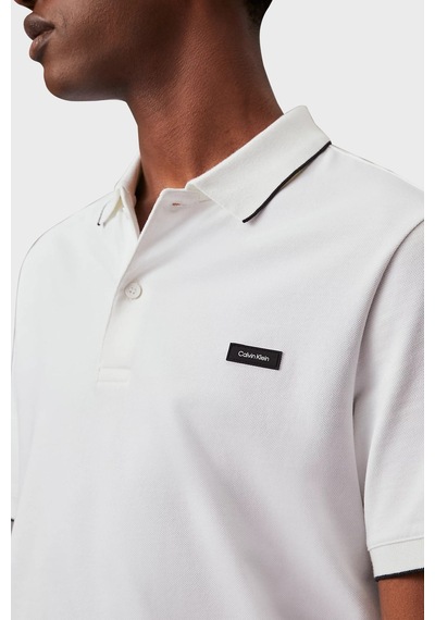 Calvin Klein Erkek Polo Yaka T Shirt K10k112751 Yaf Beyaz Beyaz
