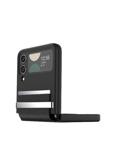 Newface - 139 - Samsung Galaxy Z Flip 3 Kılıf Belt Flip Kapak - Csmo-tex - - Siyah Sıyah