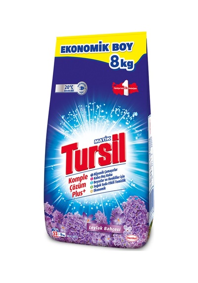 Tursilmatik Toz Çamaşır Deterjanı 8kg 53 Yıkama Leylak Bahçesi 5 Adet