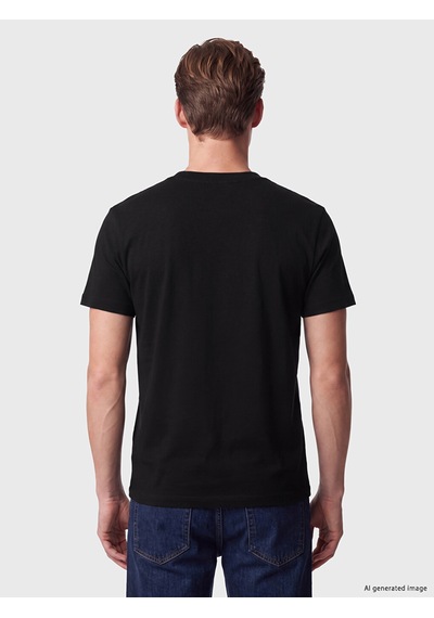 LC Waikiki Lc Waıkıkı Siyah Slim Fit Kalın Kumaş Tişört /02