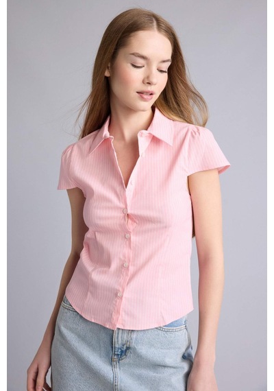 Defacto Fıtted Bengalin Gömlek H3093ax26smpn171 Pembe-pn171