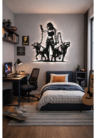 Led Işıklı Güçlü Zincirli Kadın Ve Kurt Köpek Figürlü Tablo Dekoratif Gece Lambası Beyaz - 825805816 Beyaz Led Işıklı Güçlü Zincirli Kadın Ve Kurt Köpek Figürlü Tablo Dekoratif Gece Lambası Beyaz - 825805816 Beyaz