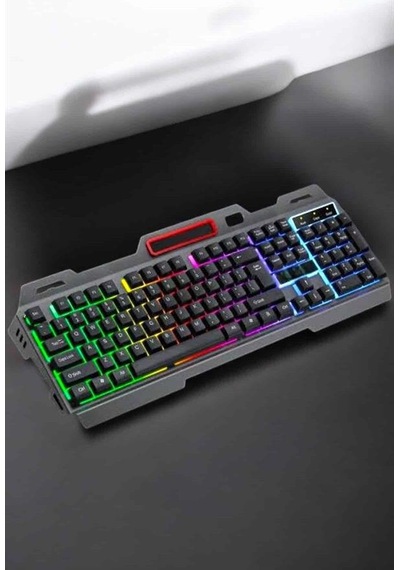Led Işıklı Oyuncu Klavye Usb Girişli Rgb Işıklı Q Klavye Mouse  Optik