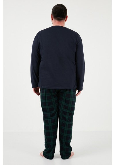Buratti Pamuklu Regular Fit Büyük Beden Erkek Pijama Takımı 6572001B Lacivert