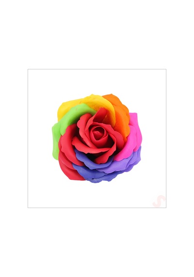 Yapay Çiçek, Gökkuşağı 7 / 8 Cm Sabun Gül Kafası - 1 Adet