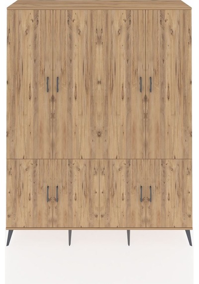 Hyperion Gardrop 10 Raflı 8 Kapaklı 176x44x221 Çam-çam Çam