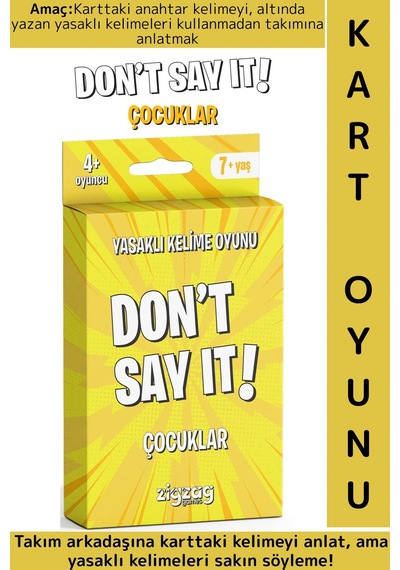 Eğitici Konsantrasyon Dikkat Zeka Gelişimi Eğlenceli Vakit Geçirme Kart Oyunu Don't Say It-çocuklar