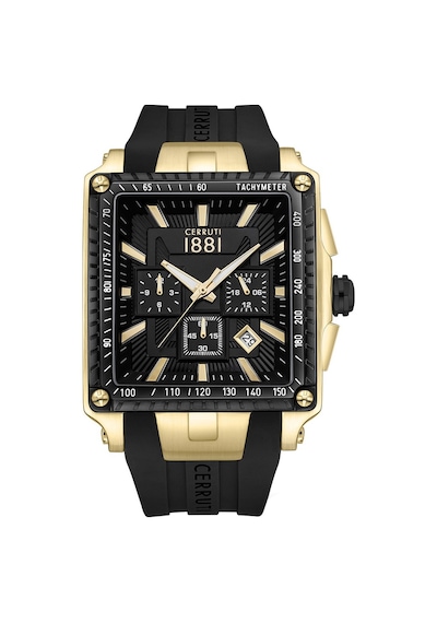 Cerruti 1881 Cıwgo0018502 Quartz Silikon Kordon Siyah 43x56 Mm Erkek Kol Saati Altın