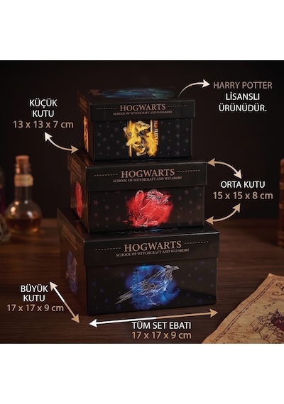 Bakgelal Harry Potter Hogwarts Lisanslı Dekoratif Saklama Kutusu Hogwarts Constellation Takımyıldızı Tasarımlı - 9018982248960