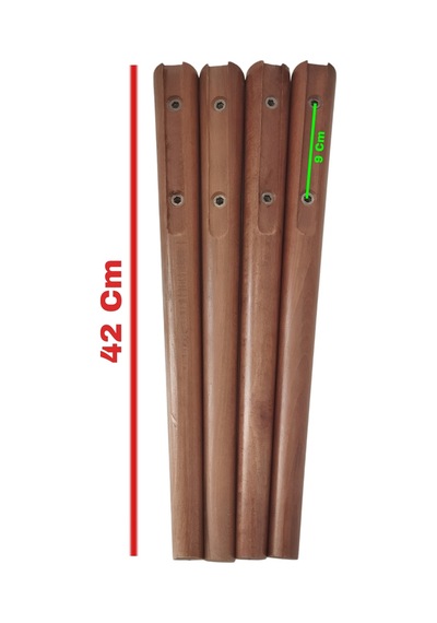 Kanallı 42cm Gürgen Ahşap Ayak Ceviz Renk 4 Adet Ayak