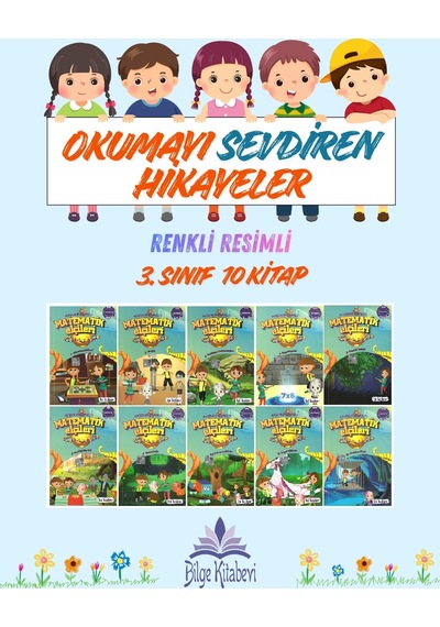 3.sınıf Okumayı Sevdiren Renkli Resimli Hikayeler 18 - 10 Kitap