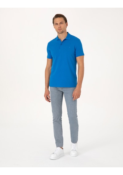 Pierre Cardin Erkek Saks Tişört Basic 50325323-vr045 Saks