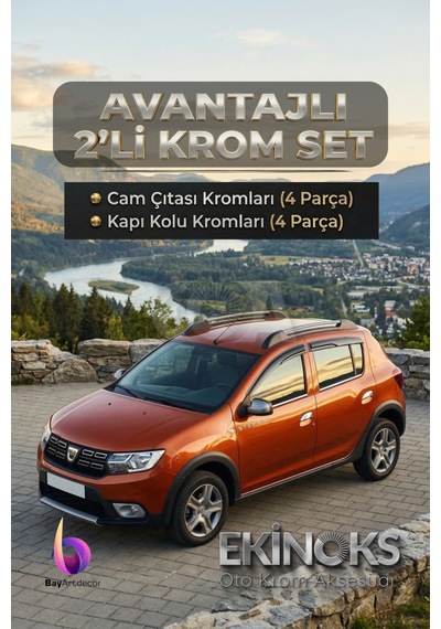Dacia Sandero Avantaj 2 Li Krom Set 2013-2020 Arası -2ürün- Paslanmaz Çelik