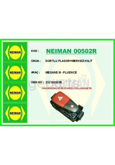 Dortlu Flasor Merkezi Kilit Megane 3 - Fluence
