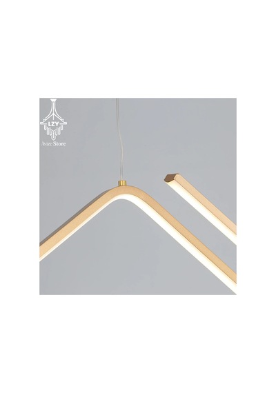 Modern Gold Dalgalı Wave Led Sarkıt Avize 3 Renkli - 90cm Masa Üstü Aydınlatma & Kumandalı Altın
