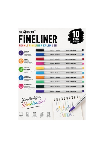 Globox Fineliner Kalem 10 Lu Pp Kutu 3240