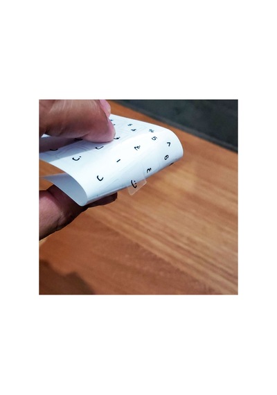 Farsça Klavye Etiketi Sticker Şeffaf Arka Beyaz Persian Keyboard Sticker Transparent Back White