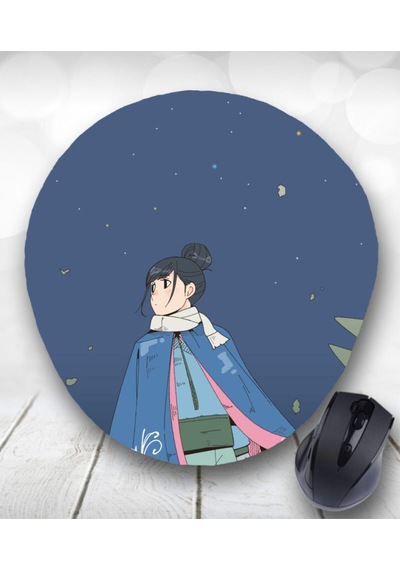 Lacivert Çizgi Karakter Baskılı Oval Bilek Destekli Mouse Pad Mousepad