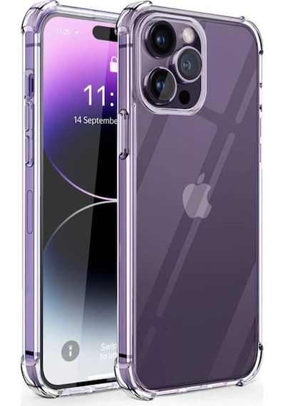 Apple Uyumlu iPhone 14 Promax Şeffaf Airbag Köşe Korumalı Antishock Silikon Kılıf